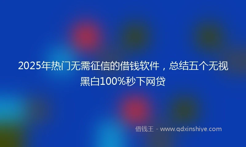 2025年热门无需征信的借钱软件，总结五个无视黑白100%秒下网贷