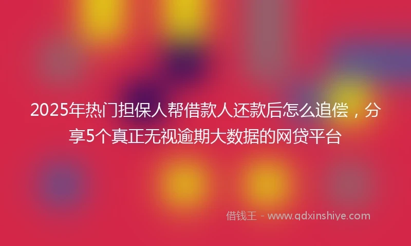 2025年热门担保人帮借款人还款后怎么追偿，分享5个真正无视逾期大数据的网贷平台