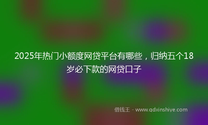 2025年热门小额度网贷平台有哪些，归纳五个18岁必下款的网贷口子