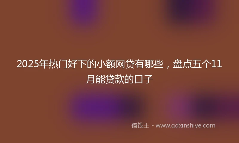 2025年热门好下的小额网贷有哪些，盘点五个11月能贷款的口子