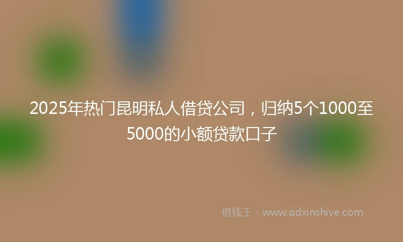 2025年热门昆明私人借贷公司，归纳5个1000至5000的小额贷款口子