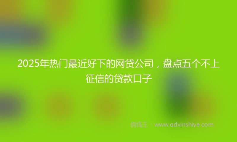 2025年热门最近好下的网贷公司，盘点五个不上征信的贷款口子