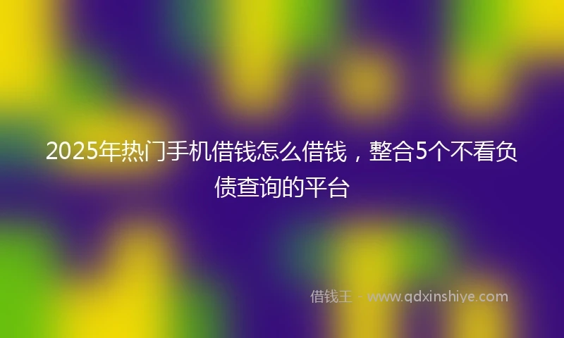 2025年热门手机借钱怎么借钱，整合5个不看负债查询的平台