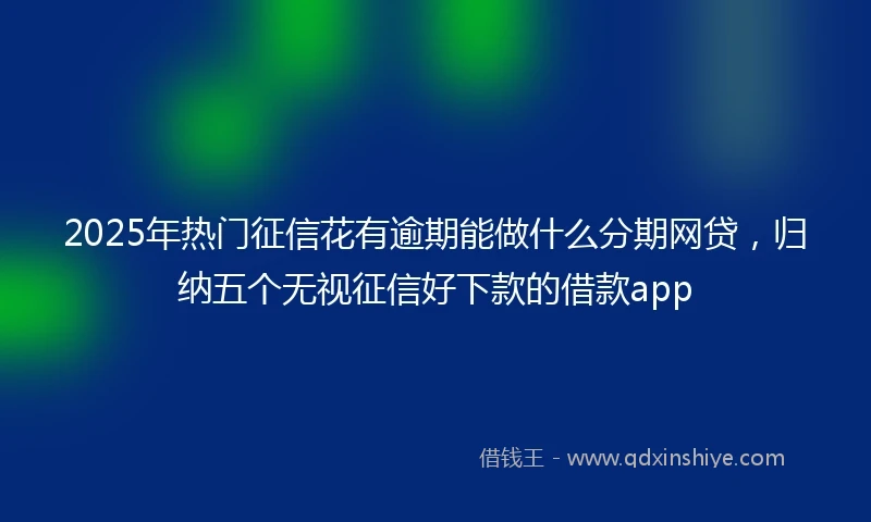 2025年热门征信花有逾期能做什么分期网贷，归纳五个无视征信好下款的借款app