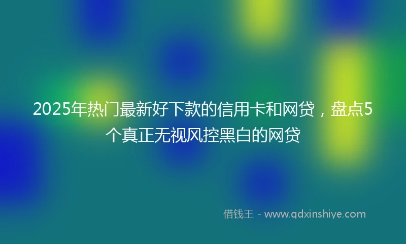 2025年热门最新好下款的信用卡和网贷，盘点5个真正无视风控黑白的网贷