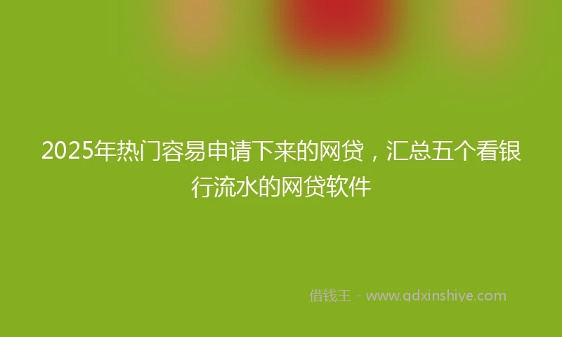 2025年热门容易申请下来的网贷，汇总五个看银行流水的网贷软件