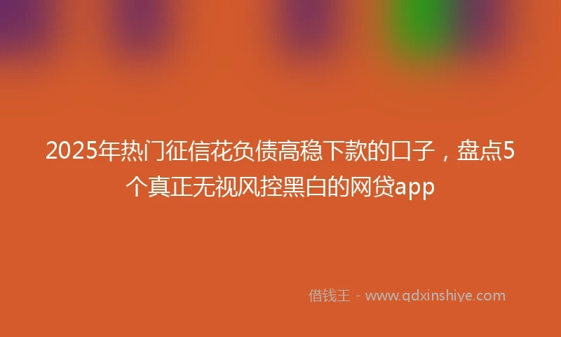 2025年热门征信花负债高稳下款的口子，盘点5个真正无视风控黑白的网贷app