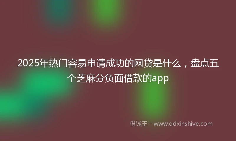 2025年热门容易申请成功的网贷是什么，盘点五个芝麻分负面借款的app