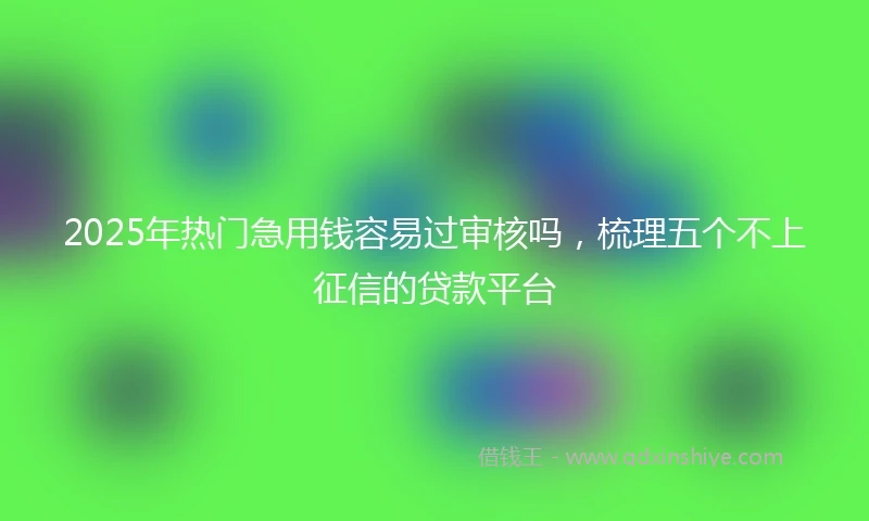 2025年热门急用钱容易过审核吗，梳理五个不上征信的贷款平台