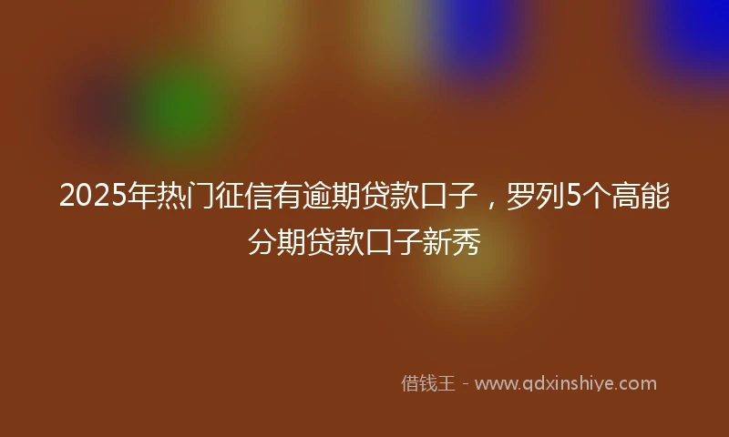 2025年热门征信有逾期贷款口子，罗列5个高能分期贷款口子新秀