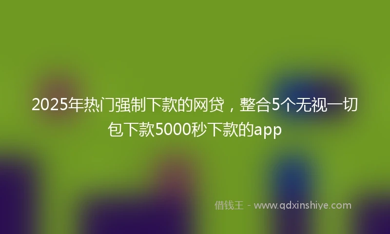 2025年热门强制下款的网贷，整合5个无视一切包下款5000秒下款的app