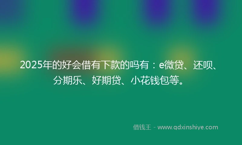 2025年的好会借有下款的吗有：e微贷、还呗、分期乐、好期贷、小花钱包等。