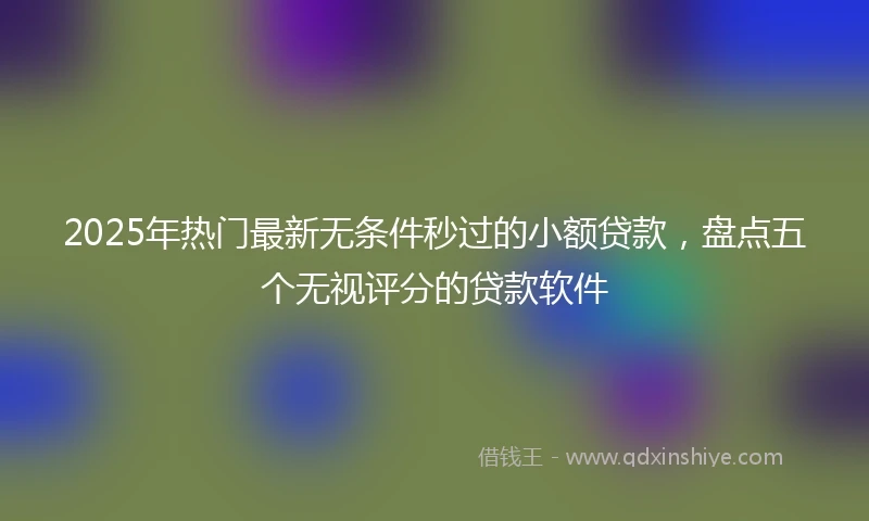 2025年热门最新无条件秒过的小额贷款，盘点五个无视评分的贷款软件