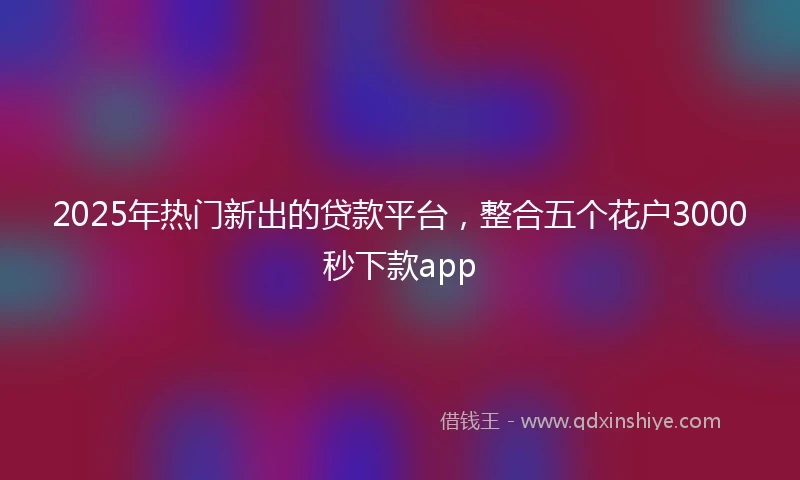 2025年热门新出的贷款平台，整合五个花户3000秒下款app