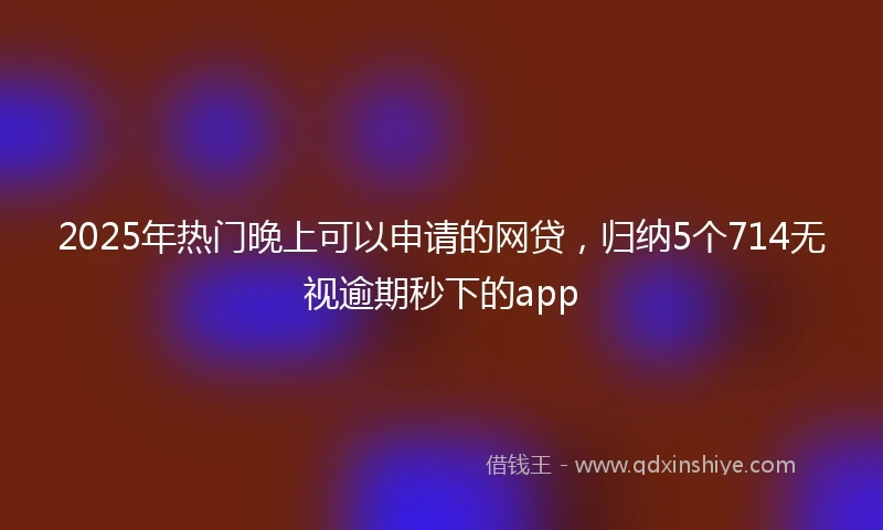 2025年热门晚上可以申请的网贷，归纳5个714无视逾期秒下的app