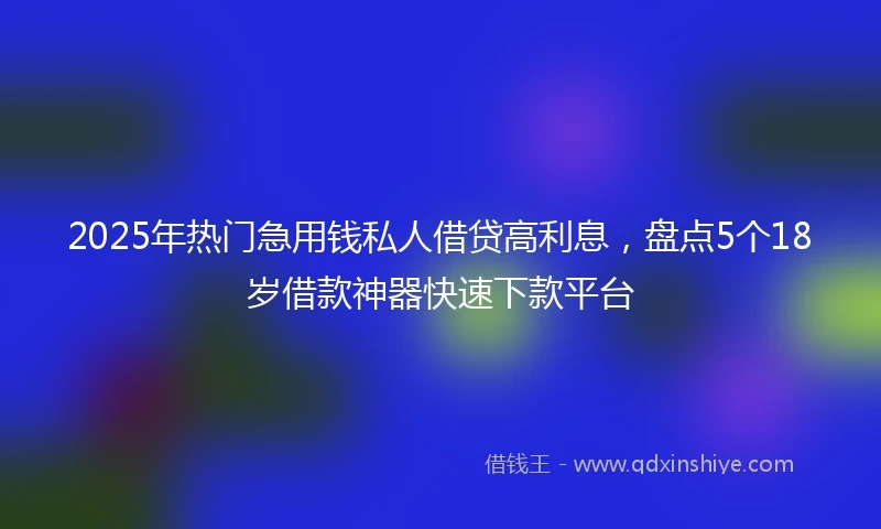 2025年热门急用钱私人借贷高利息，盘点5个18岁借款神器快速下款平台