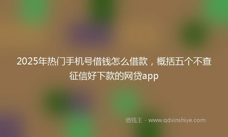2025年热门手机号借钱怎么借款，概括五个不查征信好下款的网贷app