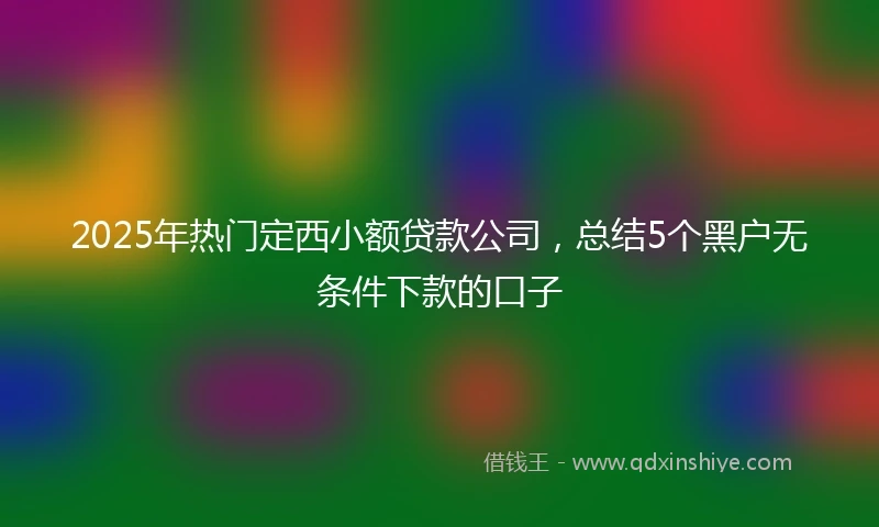 2025年热门定西小额贷款公司，总结5个黑户无条件下款的口子