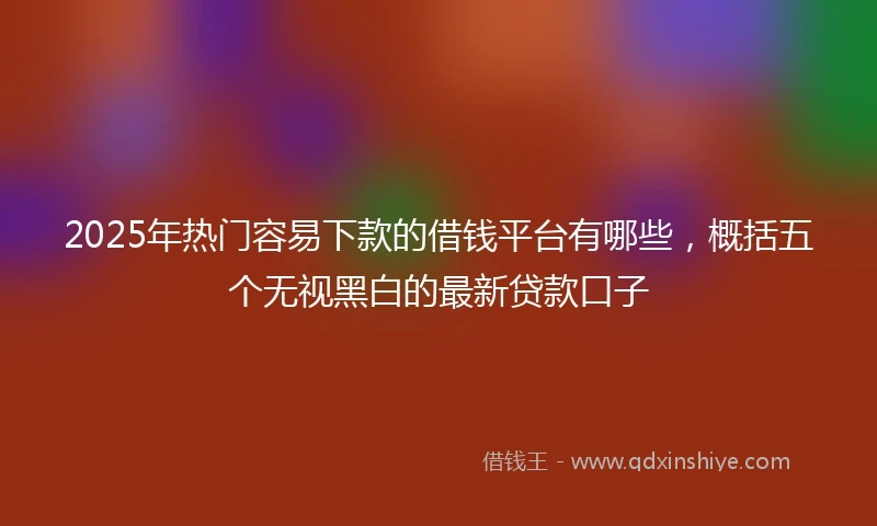 2025年热门容易下款的借钱平台有哪些，概括五个无视黑白的最新贷款口子