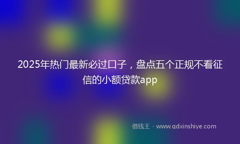 2025年热门最新必过口子，盘点五个正规不看征信的小额贷款app