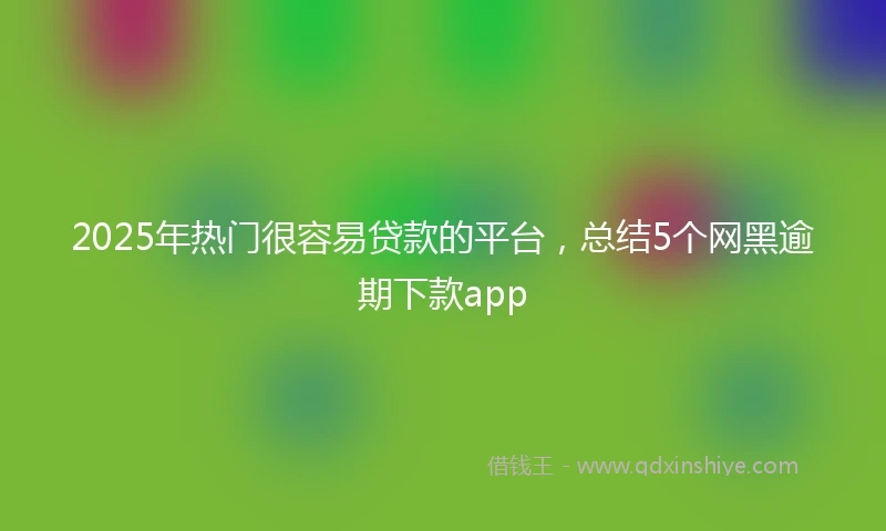 2025年热门很容易贷款的平台，总结5个网黑逾期下款app