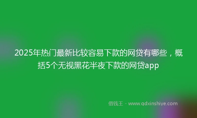 2025年热门最新比较容易下款的网贷有哪些，概括5个无视黑花半夜下款的网贷app