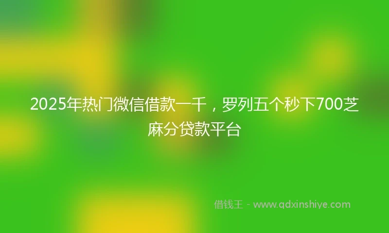 2025年热门微信借款一千，罗列五个秒下700芝麻分贷款平台