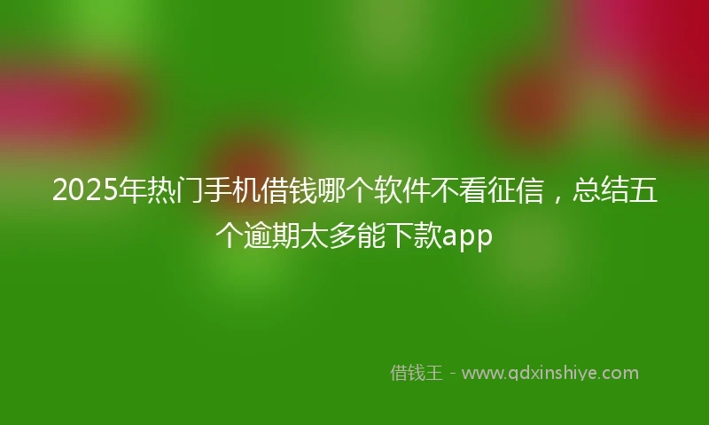 2025年热门手机借钱哪个软件不看征信，总结五个逾期太多能下款app