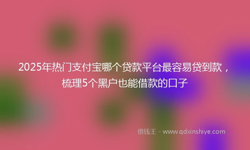 2025年热门支付宝哪个贷款平台最容易贷到款，梳理5个黑户也能借款的口子