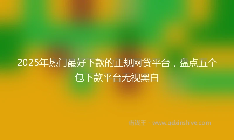 2025年热门最好下款的正规网贷平台，盘点五个包下款平台无视黑白