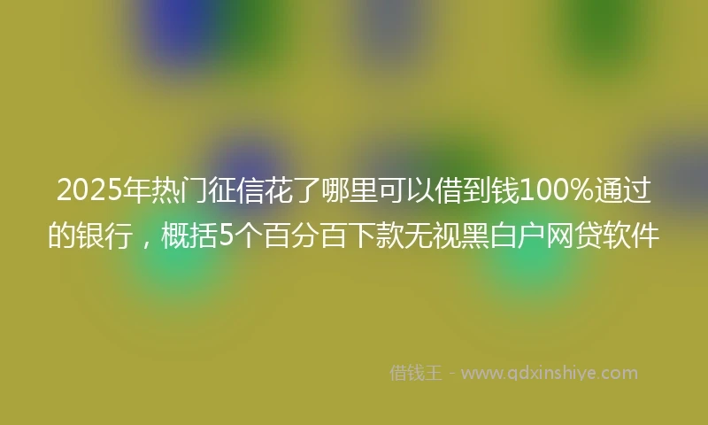 2025年热门征信花了哪里可以借到钱100%通过的银行，概括5个百分百下款无视黑白户网贷软件