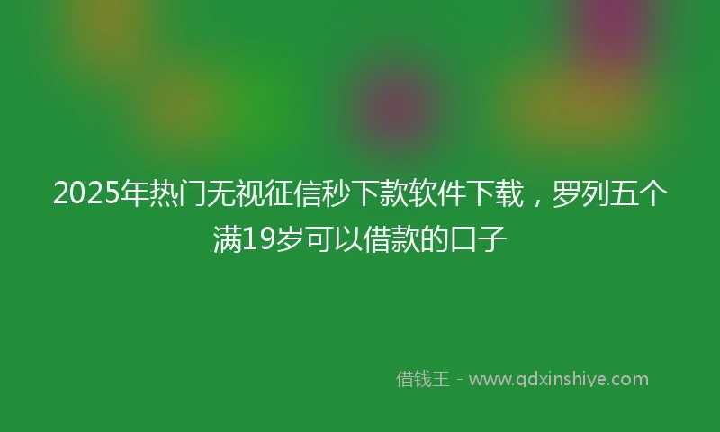 2025年热门无视征信秒下款软件下载，罗列五个满19岁可以借款的口子