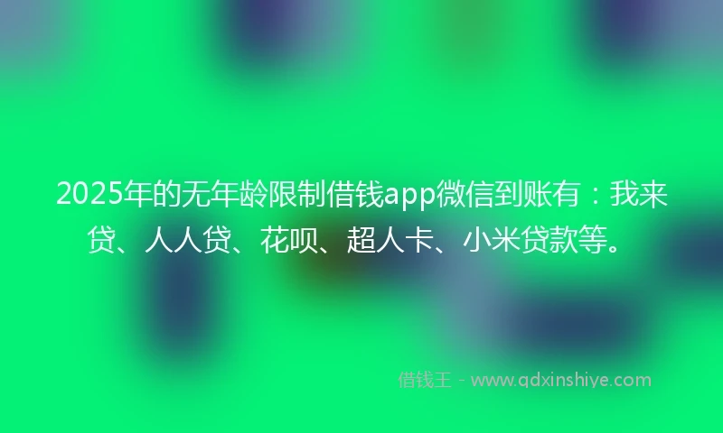 2025年的无年龄限制借钱app微信到账有：我来贷、人人贷、花呗、超人卡、小米贷款等。