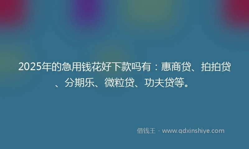 2025年的急用钱花好下款吗有：惠商贷、拍拍贷、分期乐、微粒贷、功夫贷等。