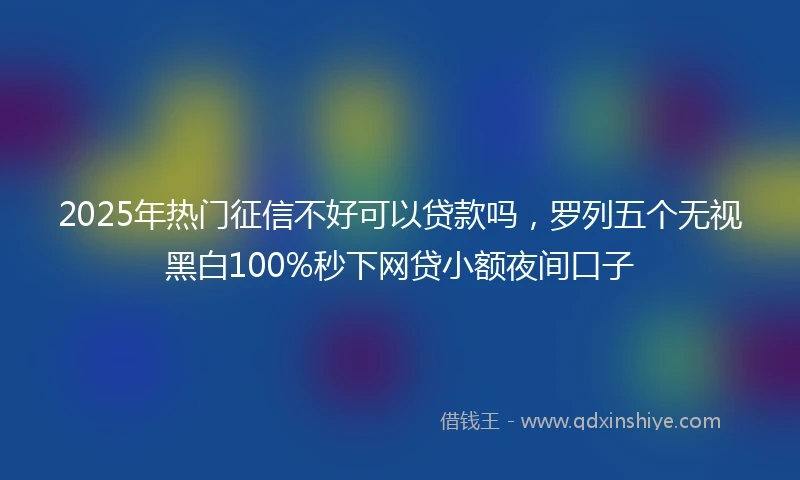2025年热门征信不好可以贷款吗，罗列五个无视黑白100%秒下网贷小额夜间口子