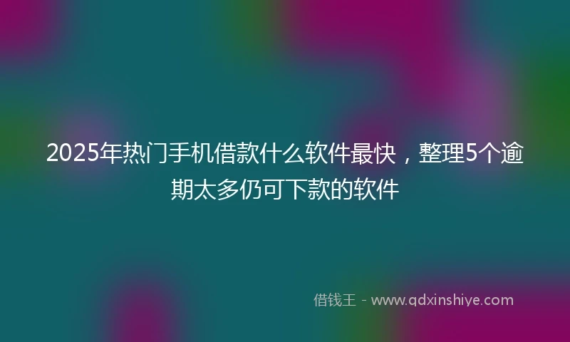 2025年热门手机借款什么软件最快，整理5个逾期太多仍可下款的软件