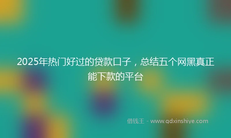 2025年热门好过的贷款口子，总结五个网黑真正能下款的平台