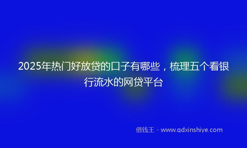 2025年热门好放贷的口子有哪些，梳理五个看银行流水的网贷平台