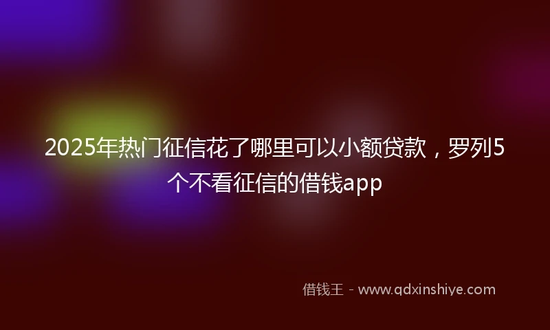 2025年热门征信花了哪里可以小额贷款，罗列5个不看征信的借钱app