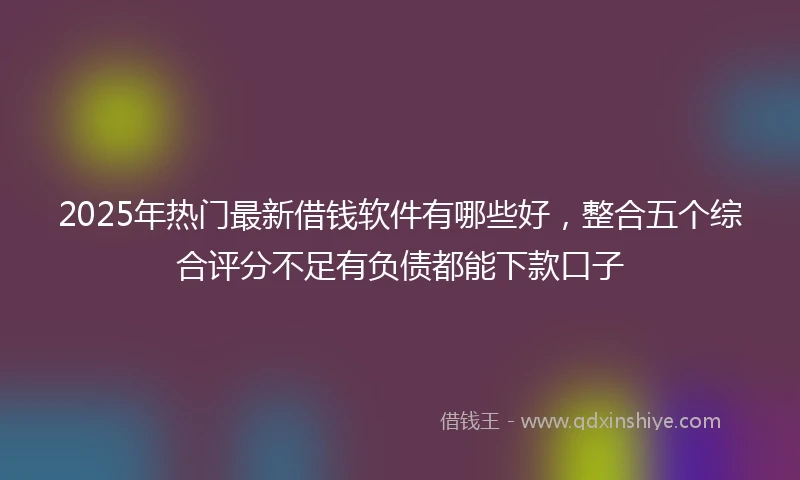2025年热门最新借钱软件有哪些好，整合五个综合评分不足有负债都能下款口子