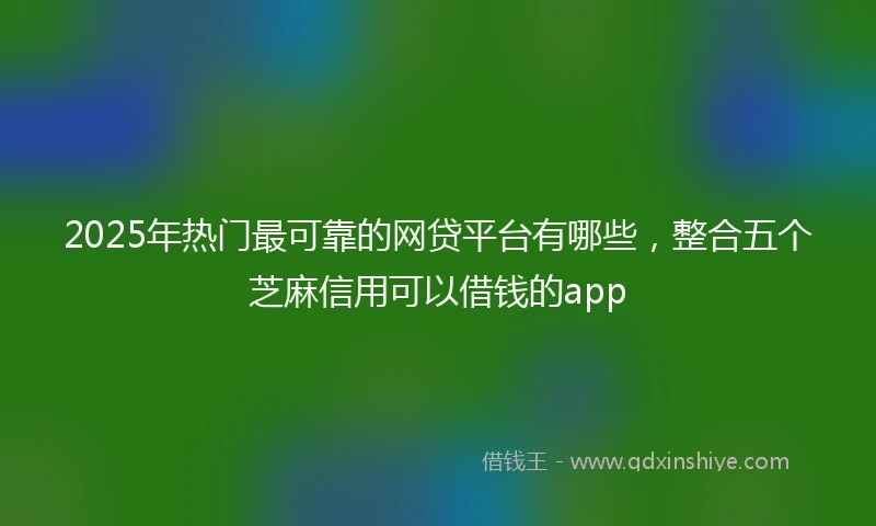 2025年热门最可靠的网贷平台有哪些，整合五个芝麻信用可以借钱的app