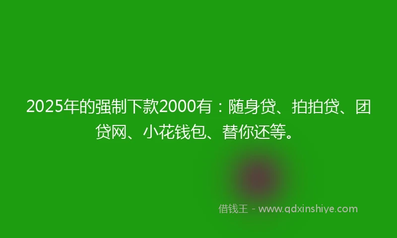 2025年的强制下款2000有：随身贷、拍拍贷、团贷网、小花钱包、替你还等。