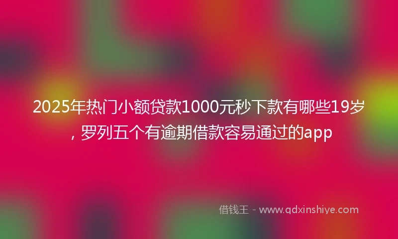 2025年热门小额贷款1000元秒下款有哪些19岁，罗列五个有逾期借款容易通过的app