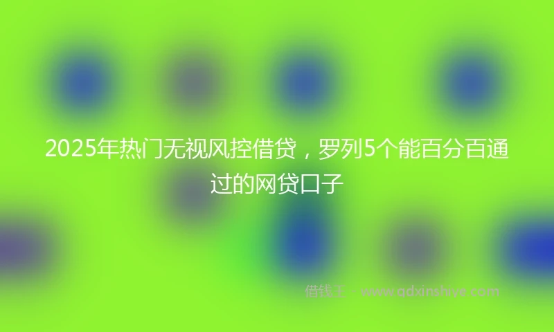 2025年热门无视风控借贷，罗列5个能百分百通过的网贷口子