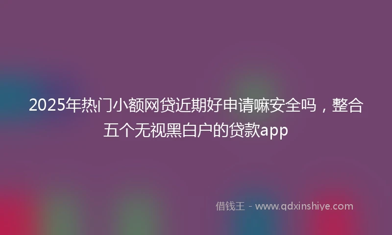 2025年热门小额网贷近期好申请嘛安全吗，整合五个无视黑白户的贷款app