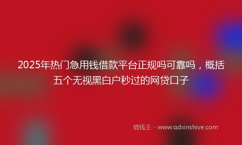 2025年热门急用钱借款平台正规吗可靠吗，概括五个无视黑白户秒过的网贷口子