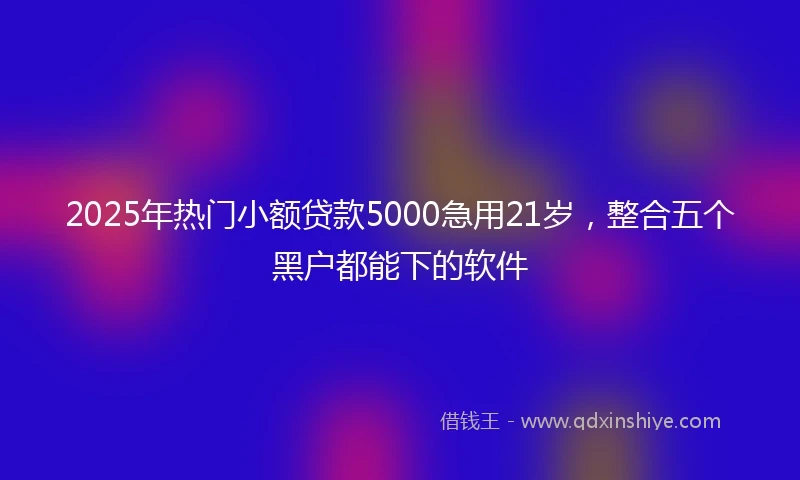 2025年热门小额贷款5000急用21岁，整合五个黑户都能下的软件