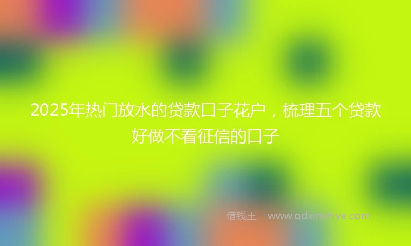 2025年热门放水的贷款口子花户，梳理五个贷款好做不看征信的口子
