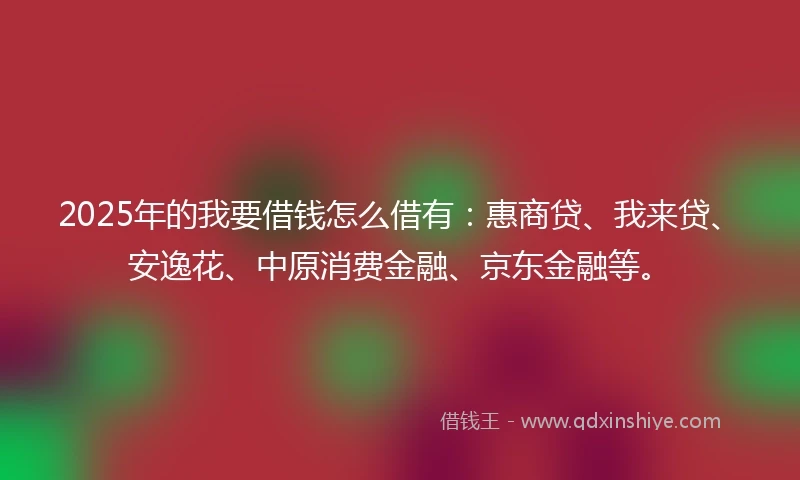 2025年的我要借钱怎么借有：惠商贷、我来贷、安逸花、中原消费金融、京东金融等。
