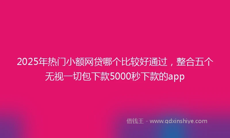 2025年热门小额网贷哪个比较好通过，整合五个无视一切包下款5000秒下款的app